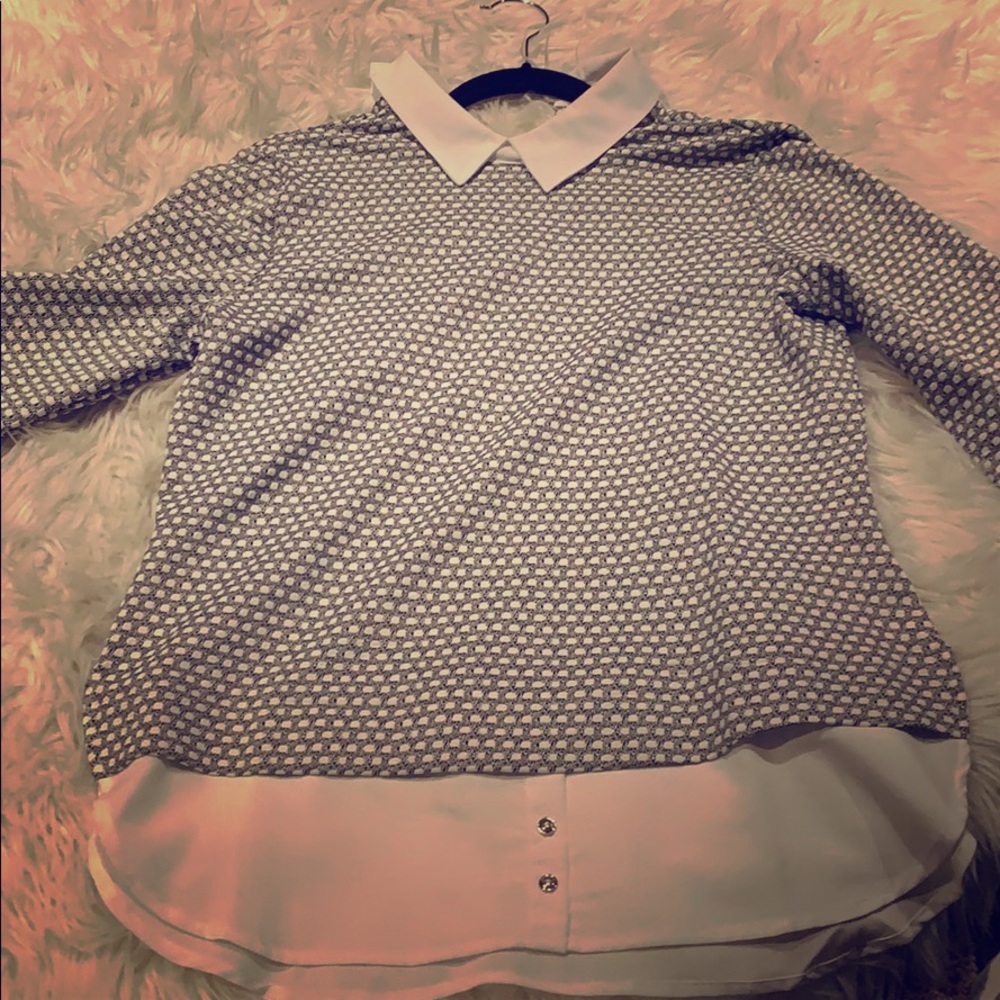 Blouse with patterned overlay
